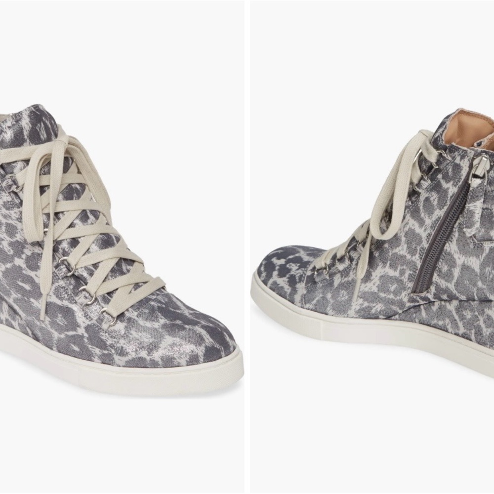 Price Drop๐ Linea Paolo Fenton Leopard Wedge Sneaker Like NEW! - Picture 2 of 11